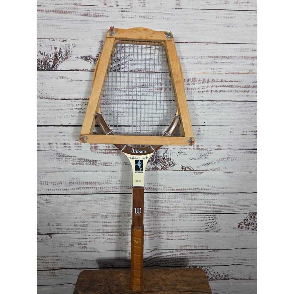 Wilson Brown and Natural Wood Vintage Tennis Racket